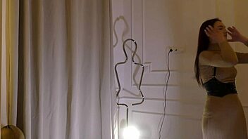 Hot sexy skinny girl meets lesbian girlfriend for fake porn shoot, no panties 😏