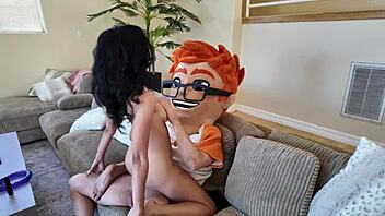 Black-haired Harley Haze bends over for monster cock and cum!