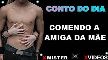 Eating the mother's friend in an erotic story.