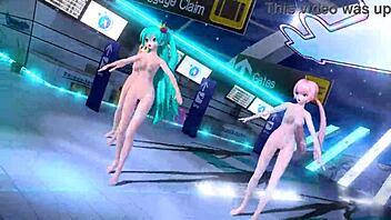 Hatsune miku rin and luka nude in tricolore airline