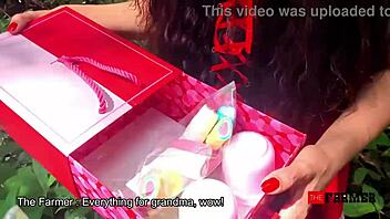 The farmer meets little red riding hood in the woods