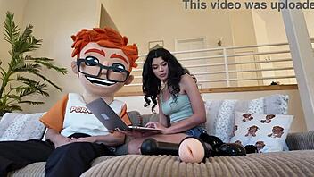 Black-haired Harley Haze bends over for monster cock and cum!