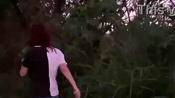 Morrita getting wild on the hill outdoors.