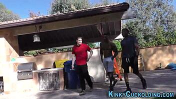 Teen Feels Humiliation in Outdoor Interracial Cuckold Threesome with Monster Cock.