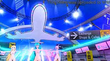 Hatsune miku rin and luka nude in tricolore airline