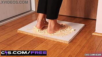 Ivanka's Foot Stuck in Glue Trap Fetish Scene