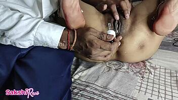 Desi Village Girl's Big Pussy And Anal Rubbed In Bedroom