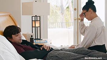 TEACHER GIVES STUDENT A HELPING HANDJOB AND TITTY FUCK