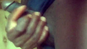 i close in on this real african shemale masturbating her monster cock to a huge cumshot