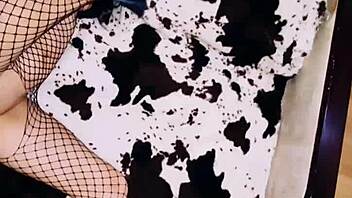 Look at this wife spreading her legs in fishnets for assfucking!