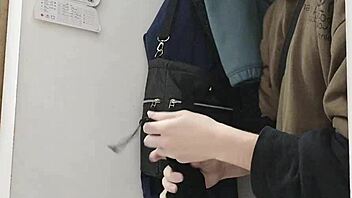 watch me sneak around the shop to jerk myself off gigantic cumshot