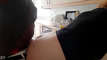 Bold Quick Fuck In Kitchen With Big Black Cock Babe