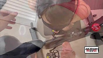 Fucking Big Ass Latina Student Bent Over On Gym Bike With Thong In Ass