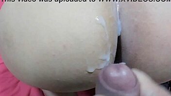 Huge ass wife Karina gets a massive cumshot on her big ass with Lucas.