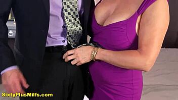 big tit mature rides muscled stud passionately