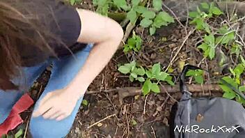 Hey Evelina Darling, why flash tits in public and suck dick in risky spots like that?