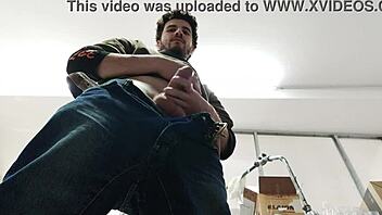 watch me sneak around the shop to jerk myself off gigantic cumshot