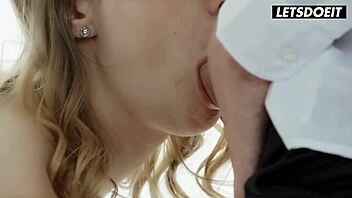 elegant casey a fucks boyfriend in stockings