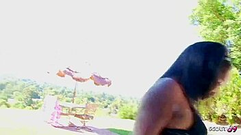 Ebony bitch girlfriend tricked boyfriends best friend with bbc to cheating fuck