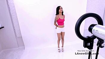 tiny brunette model gets fucked in modeling audition pov