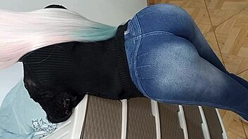 Stepdaughter teases me with her virgin ass