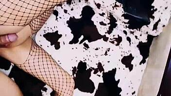 Look at this wife spreading her legs in fishnets for assfucking!