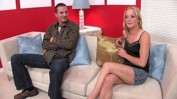 Mommy sucks cock in high white heels while riding and fucking hard!