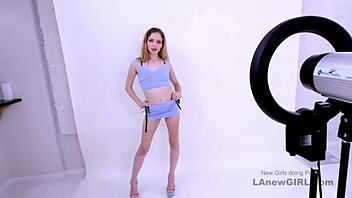 The blonde model gets fucked on the casting, showing her potential