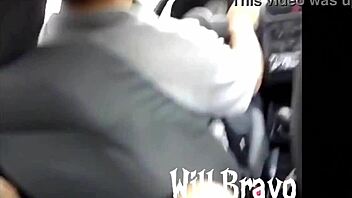 bro, wild brazilian amateur banging a huge cock in the car on the street! 🔥