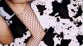 Look at this wife spreading her legs in fishnets for assfucking!