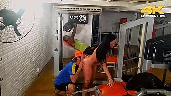 Can this gym milf handle monster cock creampie with big tits?