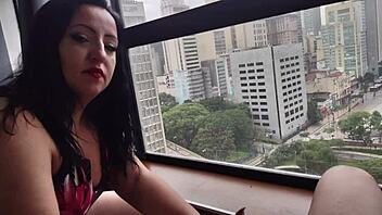 Stepmom gets wild with a hot fuck at the window