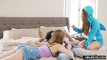 Ginger Gray and Penelope Kay in family pie creampie scene