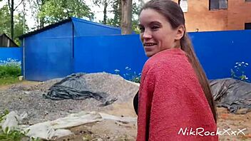 Hey Evelina Darling, why flash tits in public and suck dick in risky spots like that?