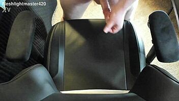 i watch the massive cum spray from his huge cock in the bedroom