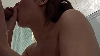 Wow, Japanese hottie Ami Ishihara gets wild with oral in the bathroom!