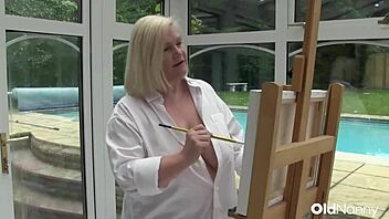 Mature milf Lacey Starr's wild art session with Luke Hotrod