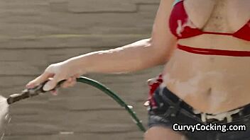 Busty Bikini Gf Wants Dick After Soapy Car Wash