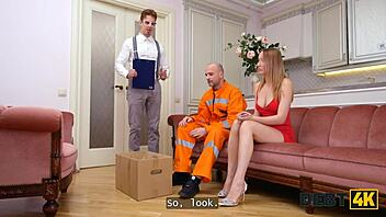 Polly Yangs dances seductively, then endures intense double penetration.