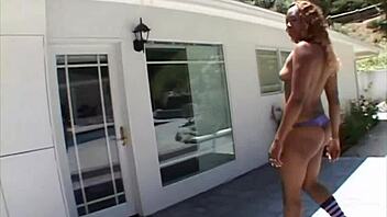 Sensious gets her bubble butt slapped while riding a monster dong hard.