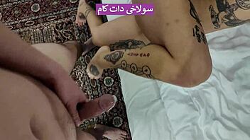 wet pussy doggystyle with tattooed brunette babe