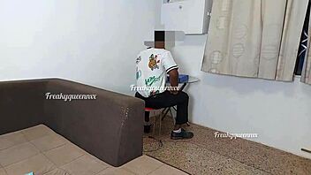 Teacher's Monster Cock Fucks Student While Mum Sleeps