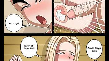 Krillin and Number 18 Fuck, Bulma Joins Comic Sex