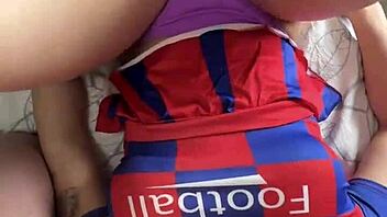 Hot cheerleader assfucks two cocks