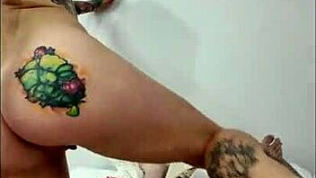 wet pussy doggystyle with tattooed brunette babe