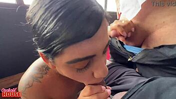 unfaithful wife licks two huge asses