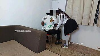 Teacher's Monster Cock Fucks Student While Mum Sleeps