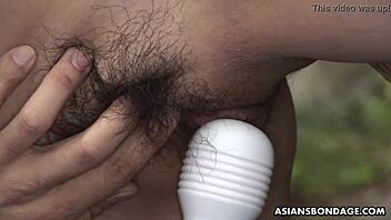 lusty sayo hayakawa stuffed with toys in wild scene