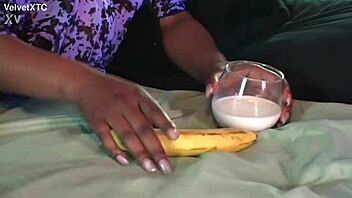 second banana - introduction with big tits food interview