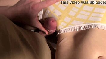 Accidental creampie during intense stepsis pussy rubbing session